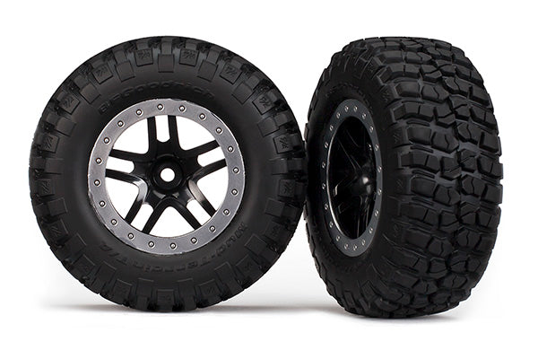 Traxxas BFGoodrich KM2 Tire w/Split-Spoke Rear Wheel (2) (Black) (Standard)