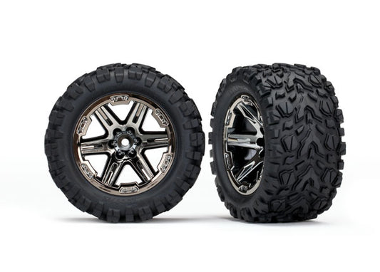 Traxxas Talon EXT 2.8" Pre-Mounted Tires w/RXT Wheels (Black Chrome) (2) w/12mm (2wd Electric Rear)