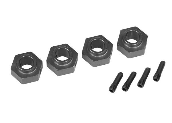 Traxxas Gray Aluminum 12 mm Wheel Hubs (4) & Screw Pins