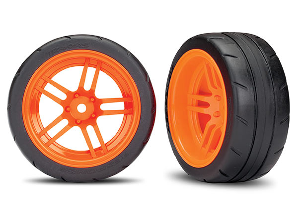 Traxxas 4-Tec 2.0 1.9" Response X-Tra Wide Rear Pre-Mounted Tires w/Split-Spoke Wheels (Orange) (2)