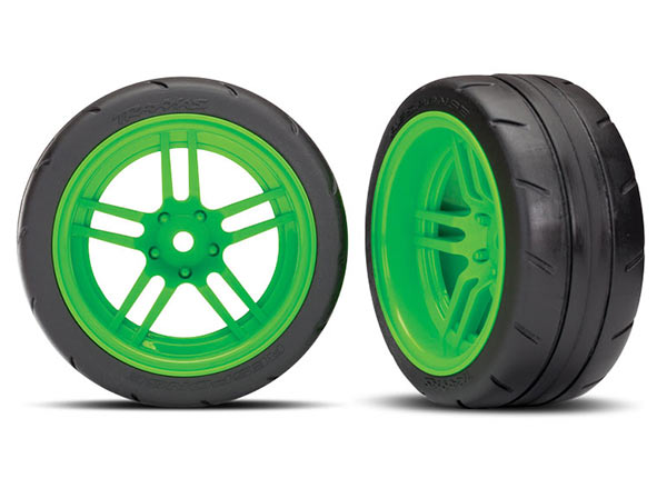 Traxxas 4-Tec 2.0 1.9" Response X-Tra Wide Rear Pre-Mounted Tires w/Split-Spoke Wheels (Green) (2)