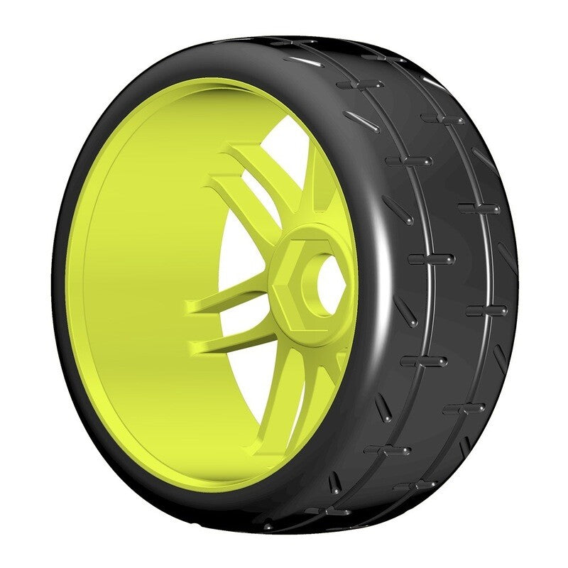 GRP GT - TO1 Revo Belted Pre-Mounted 1/8 Buggy Tires (Yellow) (2) (S2) w/17mm Hex