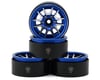 Treal Hobby Type L 1.9" V-Spoke Beadlock Wheels (Blue) (4)