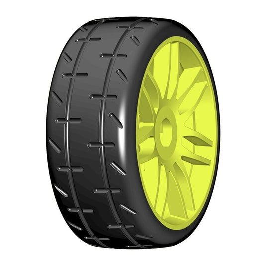 GRP GT - TO1 Revo Belted Pre-Mounted 1/8 Buggy Tires (Yellow) (2) (S2) w/17mm Hex