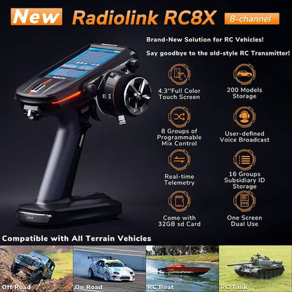 Radiolink RC8X 8 Channels 2.4Ghz RC Transmitter / Radio W R8FG Gyro Receiver