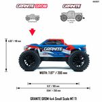 Arrma Granite Grom MEGA 4WD 380 Brushed 1/18 Monster Truck RTR (Blue) w/SLT2 2.4GHz Radio, Battery & Charger