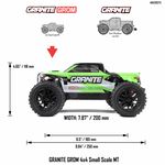 Arrma Granite Grom MEGA 4WD 380 Brushed 1/18 Monster Truck RTR (Green) w/SLT2 2.4GHz Radio, Battery & Charger