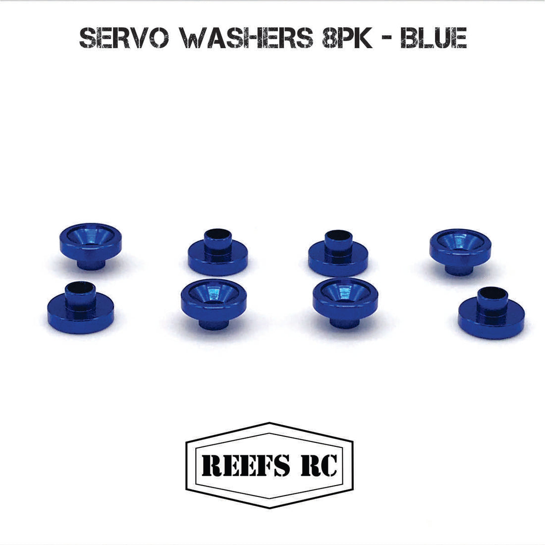 Reefs RC Aluminum Countersunk Servo Washers (Blue) (8)