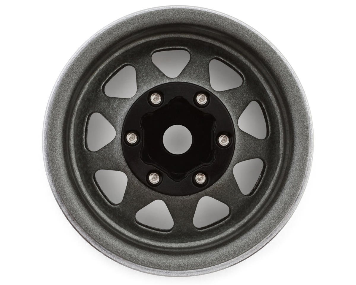Injora 1.0" Deep Dish Stamped Steel Micro Rock Crawler Beadlock Wheels (15g ea) (Grey) (4)