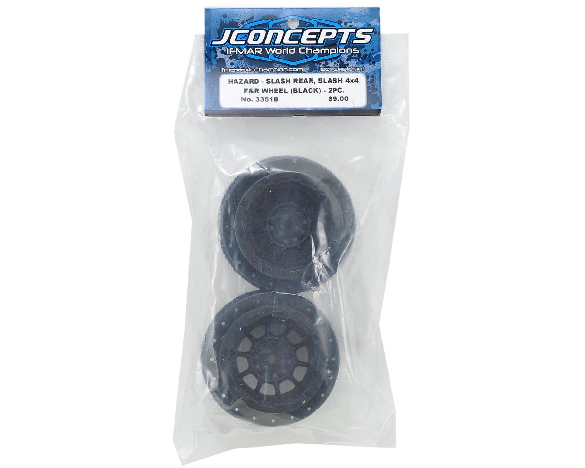 JConcepts 12mm Hex Hazard Short Course Wheels (Black) (2) for Traxxas Slash