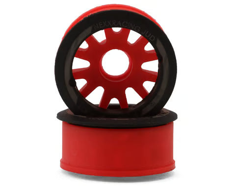 NEXX Racing Mini-Z RWD "JUD" EVO Front Threaded Side-Wall Carbon Fiber Rims (1mm Offset) (Red) (2)