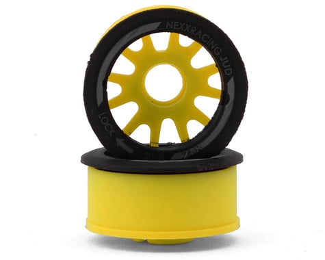 NEXX Racing Mini-Z RWD "JUD" EVO Front Threaded Side-Wall Carbon Fiber Rims (1mm Offset) (Yellow) (2)