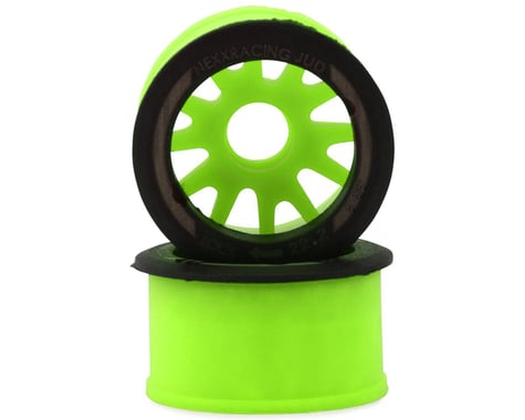 NEXX Racing Mini-Z RWD "JUD" EVO Rear Threaded Side-Wall Carbon Fiber Rims (0mm Offset) (Green) (2)