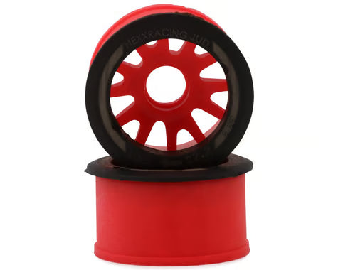 NEXX Racing Mini-Z RWD "JUD" EVO Rear Threaded Side-Wall Carbon Fiber Rims (0mm Offset) (Red) (2)