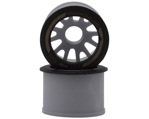 NEXX Racing Mini-Z RWD "JUD" EVO Rear Threaded Side-Wall Carbon Fiber Rims (0mm Offset) (Grey) (2) (Wide)