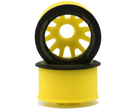 NEXX Racing Mini-Z RWD "JUD" EVO Rear Threaded Side-Wall Carbon Fiber Rims (2mm Offset) (Yellow) (2)