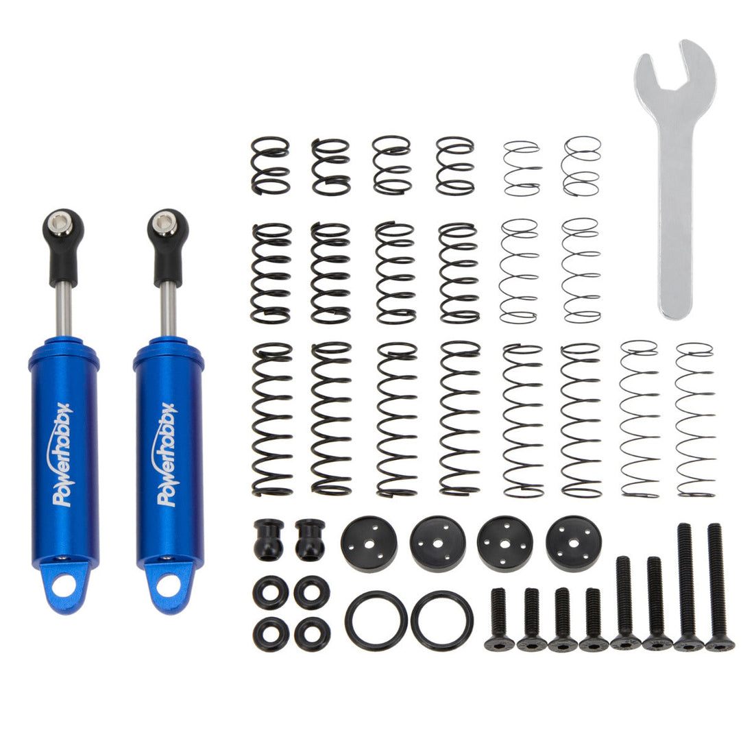 Powerhobby 80mm Promatics Two Stage Internal Spring Shocks (2) Blue