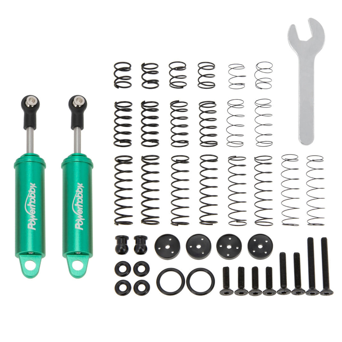 Powerhobby 80mm Promatics Two Stage Internal Spring Shocks (2) Green