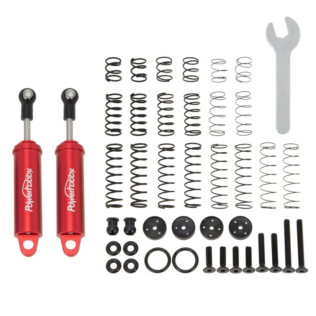 Powerhobby 80mm Promatics Two Stage Internal Spring Shocks (2) Red