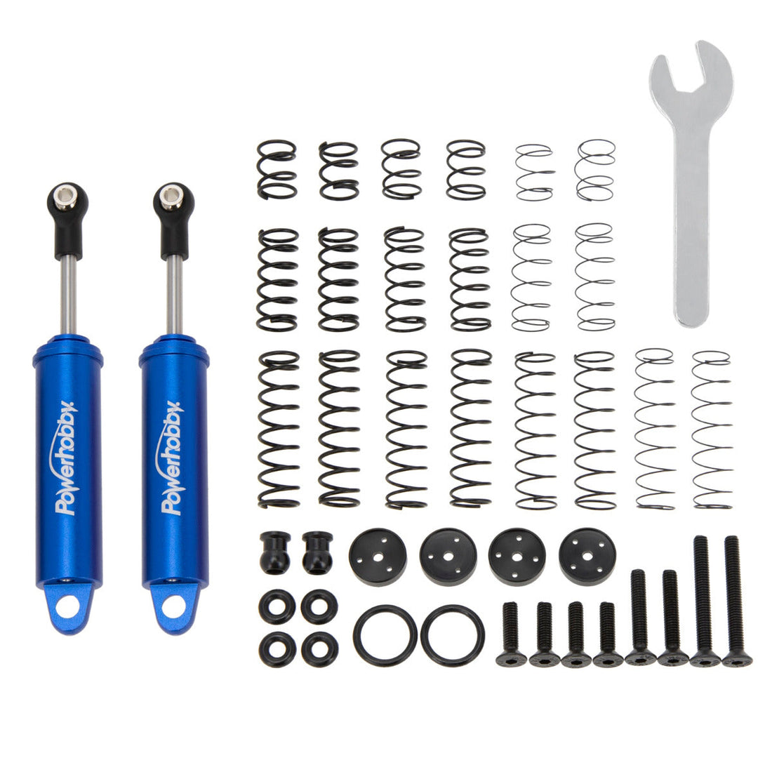 Powerhobby 90mm Promatics Two Stage Internal Spring Shocks (2) Blue