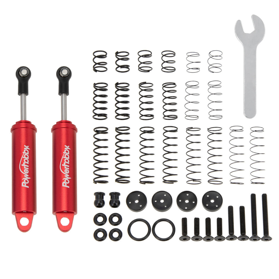 Powerhobby 90mm Promatics Two Stage Internal Spring Shocks (2) Red