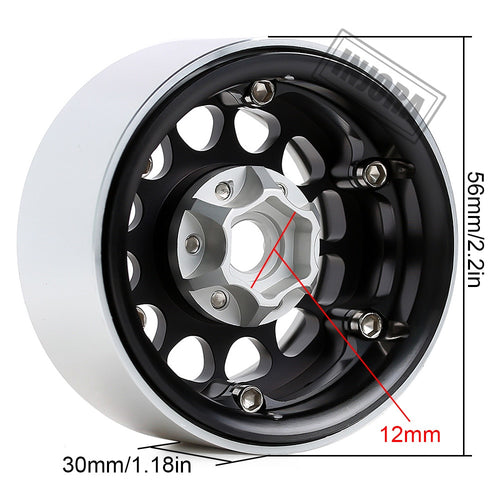 INJORA 4PCS 1.9" Aluminum Alloy Beadlock Wheel Rims for 1/10 RC Crawler