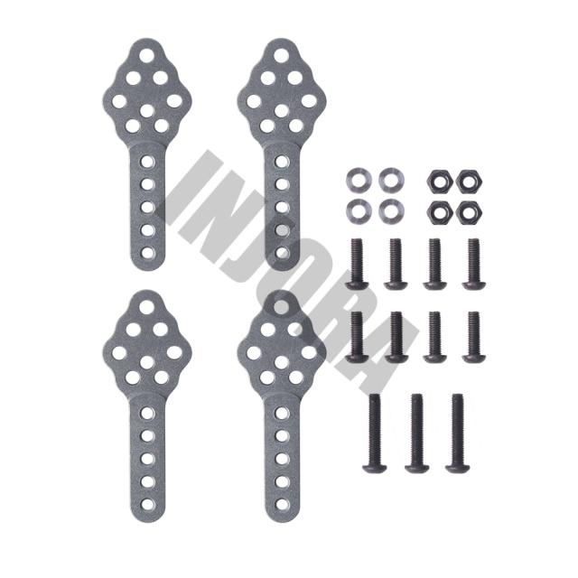 INJORA 4pcs CNC Metal Shock Absorber Mount Adjust Height Angle Stand For 1/10 RC Crawler (TITANIUM)