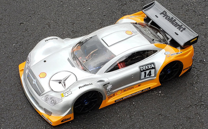 DELTA PLASTIK Mercedes AMG DTM 1/8 GT RC Car Body (Clear)