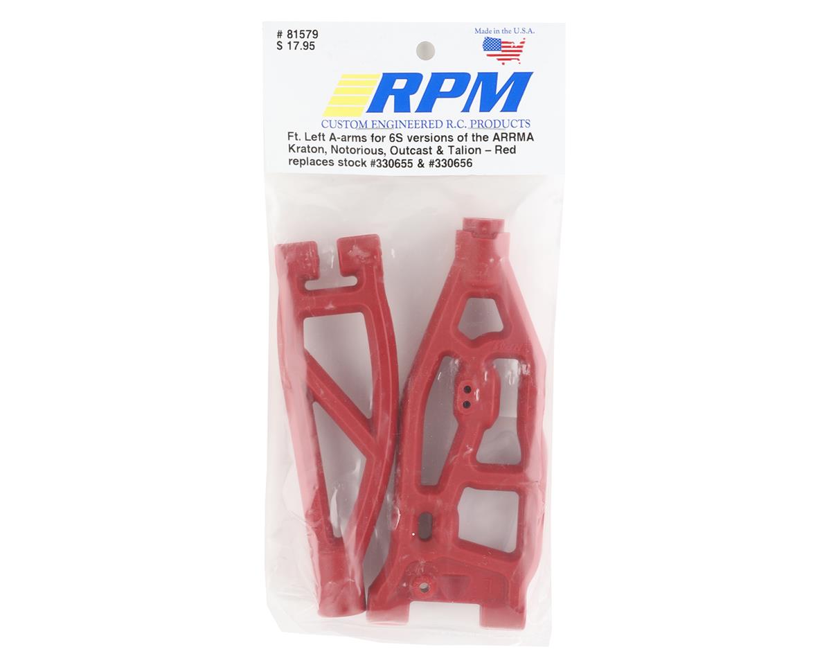RPM Arrma Kraton/Outcast 6S Front Left Upper & Lower Suspension Arm Set (Red)