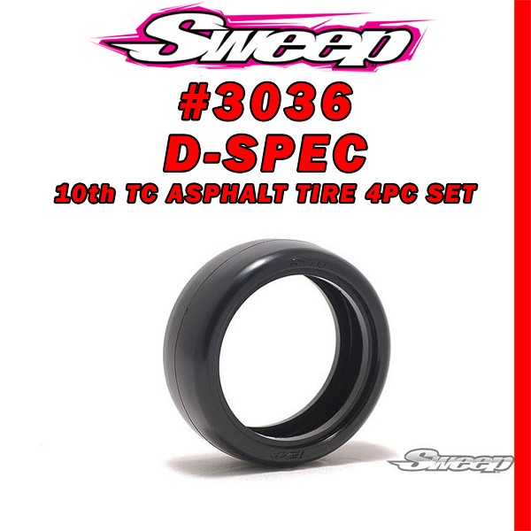 Sweep Racing 10th TC D36 D-SPEC Asphalt TC Tire WORK 5 Spoke 4pc set