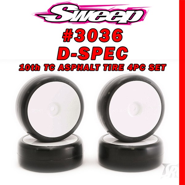 Sweep Racing 10th TC D36 D-SPEC Asphalt TC Tire WORK 5 Spoke 4pc set