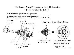 PN Racing Mini-Z 2WD V3 Precision Enclosed Gear Differential 64P 53T