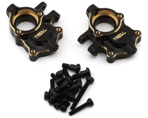 Treal Hobby Redcat Ascent-18 Brass Front Steering Knuckles/Inner Portal Covers (Black) (2) (27g)