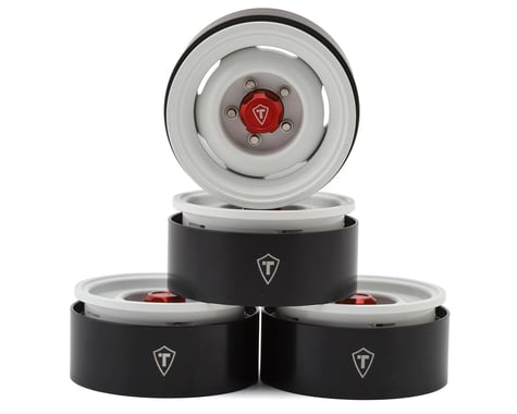Treal Hobby 1.9" Aluminum Retro-Style Vintage Wagon Crawler Beadlock Wheels (132.5g) (White) (4)