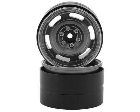 Treal Hobby Type B 2.2" Vintage Wagon Aluminum 1/10 Rock Crawler Beadlock Wheels (Gunmetal) (2) (120g ea)