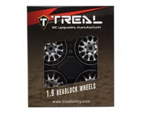 Treal Hobby Type D 1.9" 12-Spoke Beadlock Wheels (Silver/Black) (4)