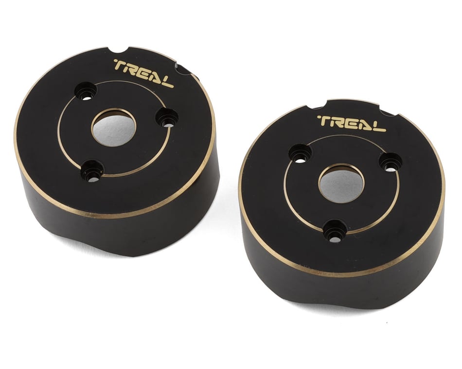 Treal Hobby Vanquish VRD/VS4-10 Brass Front Portal Covers (120.4g ea) (Black) (2)