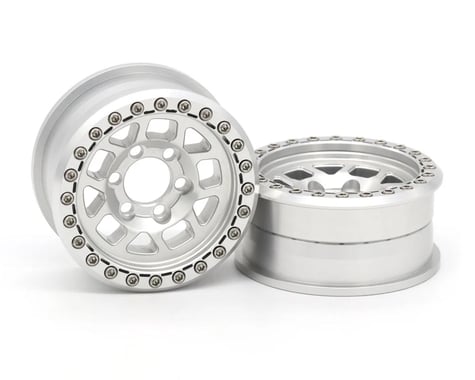 Vanquish Products 2.2" Battle Born Wheels Whiskey CNC Aluminum Crawler Beadlock Wheels (Clear) (2)