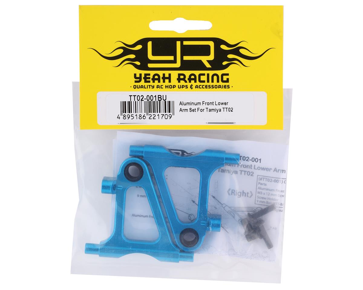 Yeah Racing Tamiya TT-02 Aluminum Front Lower Suspension Arms (Blue) (2)