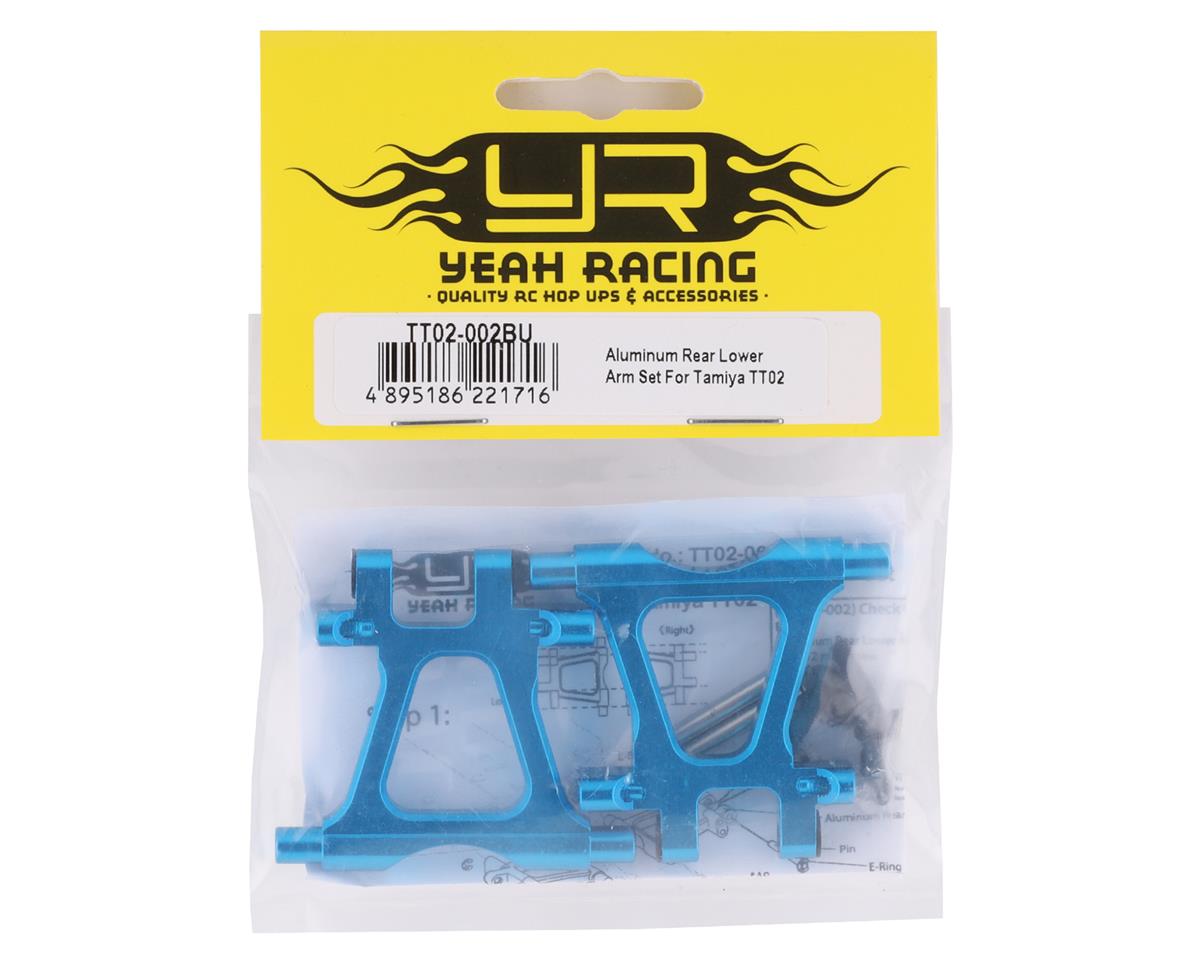 Yeah Racing Tamiya TT-02 Aluminum Rear Lower Suspension Arms (Blue) (2)