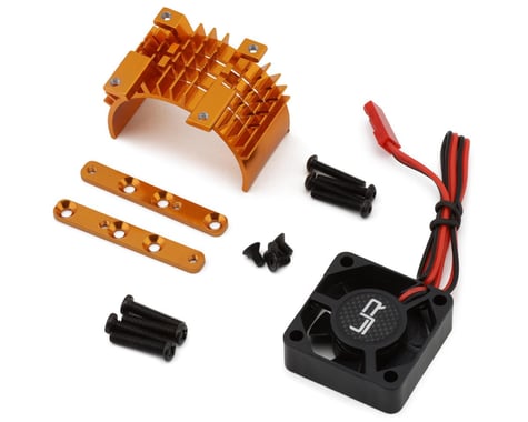 Yeah Racing 540/550 Motor Aluminum Heat Sink w/30mm High Speed Tornado Fan (Orange)